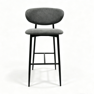 Chaises <span class=keywords><strong>de</strong></span> comptoir pour <span class=keywords><strong>bar</strong></span> <span class=keywords><strong>de</strong></span> cuisine, tabourets modernes nordiques <span class=keywords><strong>gris</strong></span> clair rembourrés, chaise haute <span class=keywords><strong>de</strong></span> <span class=keywords><strong>bar</strong></span> avec pieds noirs - Product Image 4