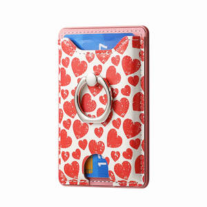 Étui pour cartes de visite à fermeture éclair avec anneau coloré, en PU, accessoires pour téléphone portable - Product Image 3