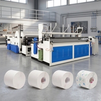 Machine automatique pour papier toilette, fabriquant des petits rouleaux et les coupant, ligne de production tout-en-un