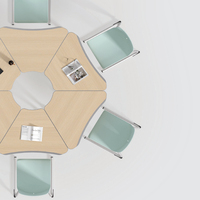 Vente en gros de bureaux de conférence de luxe avec table d'apprentissage rotative pliante à roulettes Tables de salle de réunion pliées