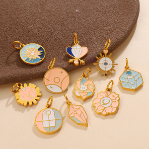 Colgante Geométrico de Sol y Luna de Ensueño Europeo Americano, de Aleación de Zinc, Accesorios de Joyería DIY, Unisex - Product Image 3