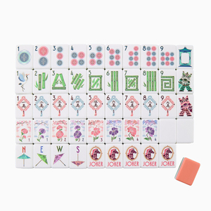 Set di Mahjong Americano Portatile e Resistente in Acrilico Rosa e Arancione con Motivo a Cavallo, Stile <span class=keywords><strong>Sura</strong></span> - Product Image 3