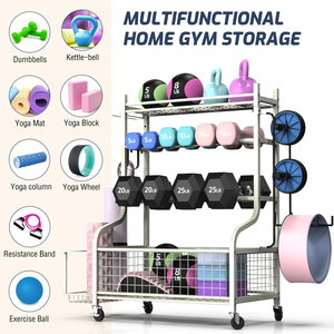 Home Fitness Equipment <b>Storage</b> Rack Removable Yoga Mat <b>Storage</b> <b>Cart</b> Gym Equipment Multifunctional Shelf - Product Image 5