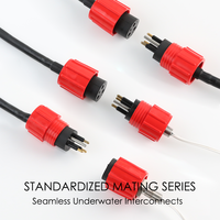 Conector Subacuático Circular Estándar IP69, Conjunto de Cable y Receptáculo Macho-Hembra de 3 Pines Subconn, 600V 10A, para ROV ROTV
