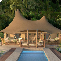 Tentes de luxe en gros pour complexes hôteliers, tentes d'hôtel de luxe d'extérieur avec salle de bain pour le camping en resort