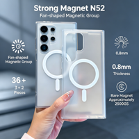 Coque pour iPhone 18 Pro/17, fixation magnétique, texture givrée personnalisable, coque transparente, protection, antichoc