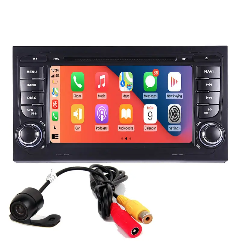 Radio Dvd Gps Mobil Android 11, untuk Audi A4 S4 Navigasi GPS Radio WiFi 3G OBD BT Link Mirror Kontrol Roda Kemudi