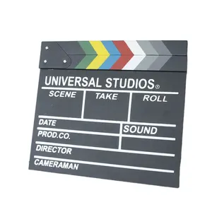 Custom logo color Film director record board wooden photographic props clap-stick movie clapperboard