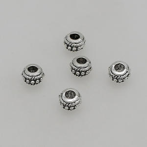 Venta caliente personalizado redondo punto forma Metal cuentas personalizado gran agujero pulsera cuentas encanto conector Micro Pave espaciador cuentas - Product Image 2