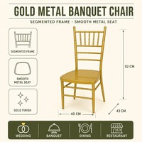 Chaise de banquet de qualité commerciale, robuste, avec structure en acier inoxydable, pour hôtel, salle d'événements
