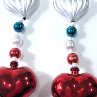 Collier en perles en forme de cœur personnalisé, vente en gros d'usine, pour la Saint-Valentin, la fête de l'Indépendance, le carnaval, fournitures de décoration de fête
