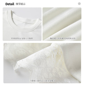 <span class=keywords><strong>T</strong></span>-<span class=keywords><strong>shirt</strong></span> à manches longues en velours épais avec patchwork de dentelle pour <span class=keywords><strong>femme</strong></span>, coupe ample amincissante, chemise intérieure, chemisier - Product Image 4