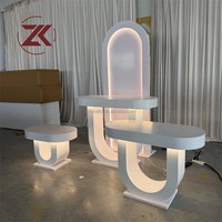 Arche de toile de fond de mariage en acrylique ZKAI, peinte en 3D avec éclairage LED, directement de l'usine