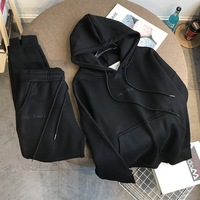 Vente en gros de sweats à capuche pour femmes ensemble à l'intérieur de polaire épaissie pull à capuche ample caleçon sport costume décontracté pour les femmes RH116