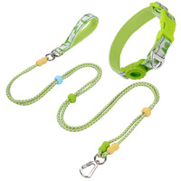 Ensemble collier et laisse pour chien en corde tressée, plusieurs couleurs disponibles, collier élégant et réglable pour animaux de compagnie avec laisse assortie pour chiens de petite et moyenne taille, OEM