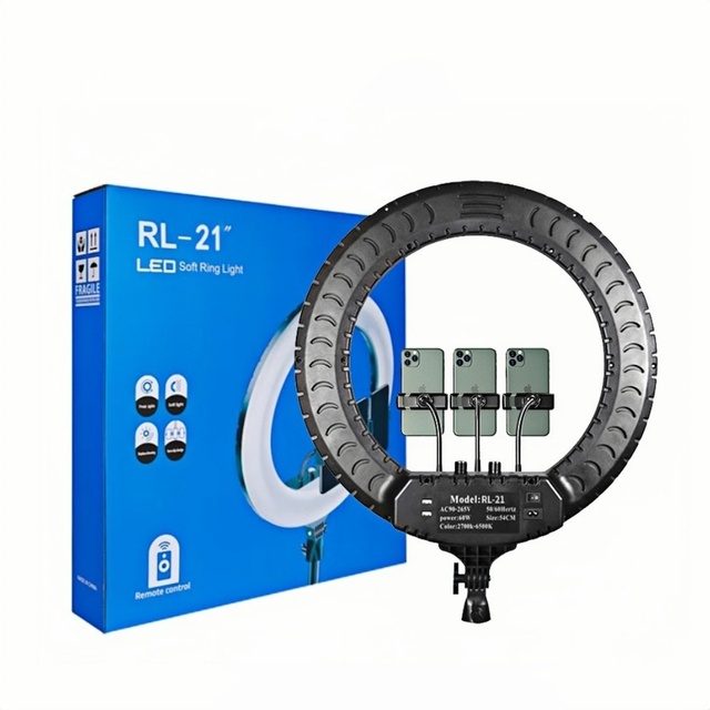 Big 14" 18" 21" Ring Light With Tripod Stand and Phone Holder Remote Control RL14 18 21 Selfie Ring Light for Live Stream/Makeup