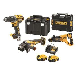 Ensemble d'outils électriques DeWalt 3 pièces avec chargeur de batterie et étuis pour une utilisation à la maison et en atelier - Product Image 1