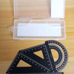 Juego de Dibujo de 4 Piezas de Aleación de Aluminio - Kit de Reglas Geométricas Grabadas con Láser con Regla Recta y Triángulos para Dibujo Técnico y Escuela - Product Image 4