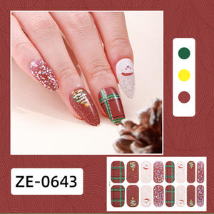 Calcomanías Autoadhesivas Navideñas <span class=keywords><strong>para</strong></span> <span class=keywords><strong>Uñas</strong></span>, Diseños Festivos de Papá Noel, Muñeco de Nieve y Reno con Copos de Nieve Brillantes y Árboles - Product Image 6