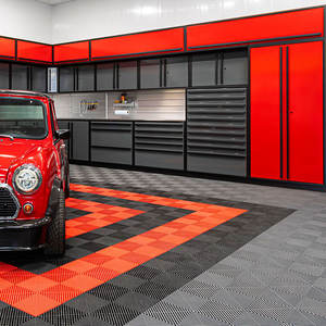 Grille de sol carrée antidérapante et écologique 40x40cm, trou de drainage, résistante à l'eau, en matériau PP, pour garage et atelier, garantie 5 ans - Product Image 2