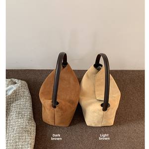 Bolso de Hombro Retro de Gamuza para Mujer, con una Sola Correa, Cierre de Cremallera y Cierre de Botón, a la Moda - Product Image 4