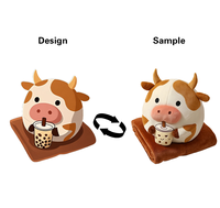 Oreiller et coussin de canapé en peluche doux et extensible, personnalisé, en forme d'animaux de ferme, avec barbe, style anime, pour bébé