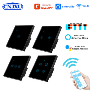 מתג קיר חכם בית חכם טויה WiFi מתגי תאורה לוח מגע שלט רחוק זכוכית קיר מתגים חשמליים חכמים - Product Image 1