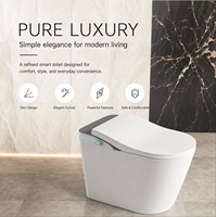 Toilette intelligente commerciale sur pied avec réservoir d'eau intégré et fonction bidet pour projets