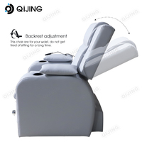 Équipement de salon de manucure Chaise de spa en cuir gris Chaise de massage électrique de luxe moderne pour pédicure
