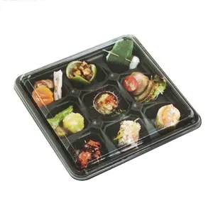 Vassoio per alimenti usa e getta in plastica a più scomparti in pp per uso alimentare personalizzato contenitore per alimenti quadrato rotondo per imballaggi da asporto per sushi - Product Image 1
