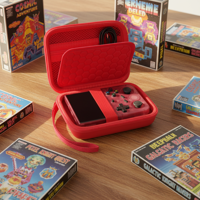Impact Resistant Hard Shell EVA Case with Honeycomb Foam Lining Prevents Scratches EVA Handheld Game Case