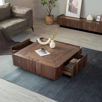 Table basse rectangulaire de style vietnamien moderne, en bois de chêne et verre, avec décoration d'intérieur marocaine, meuble TV