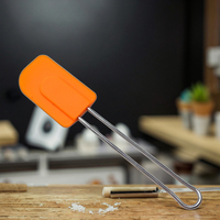 Spatule de cuisson en silicone de cuisine résistante à la chaleur avec poignée en acier inoxydable