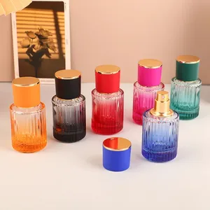 High quality Custom round perfume bottle color 30ml 50ml 100ml Cosmetic packaging with Box And Custom lid color