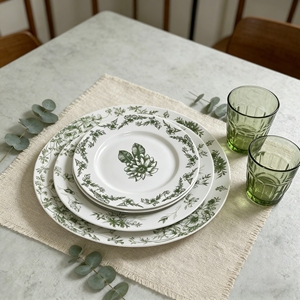Vaisselle en céramique vintage française, assiettes rétro du milieu du siècle, assiettes pour le petit-déjeuner, les pâtes et les desserts - Product Image 6