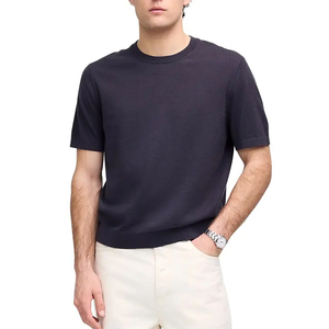 เสื้อสเวตเตอร์ถักแขนสั้นสำหรับผู้ชาย ผลิตจากผ้าฝ้ายคุณภาพดี ทรงคลาสสิก ใส่สบายในช่วงฤดูร้อน - Product Image 1