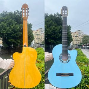 Produits les plus vendus en gros, <span class=keywords><strong>guitare</strong></span> <span class=keywords><strong>classique</strong></span> à corps fin <span class=keywords><strong>de</strong></span> 39 pouces, table en épicéa, fond en tilleul, micro 7545 installé. - Product Image 1