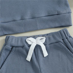 Conjunto de Ropa para Niño: Sudadera y Pantalones de Algodón Waffle para Bebé, Personalizado con Bordado, MOQ Bajo, Fabricante - Product Image 5