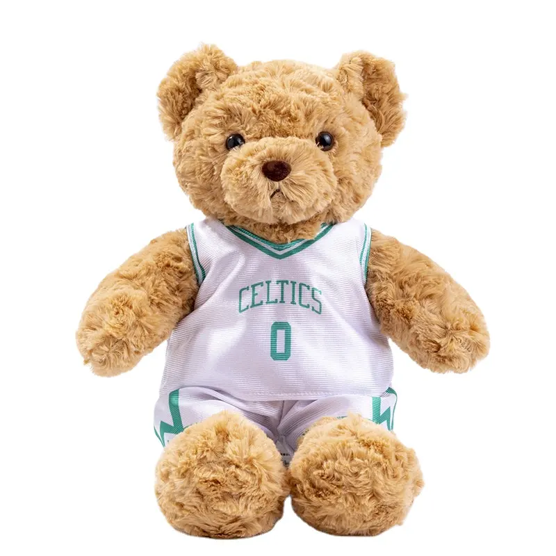 Nuovo design vendita calda orsacchiotto di peluche giocattoli con vestiti da basket divertente orsacchiotto di peluche peluche peluche