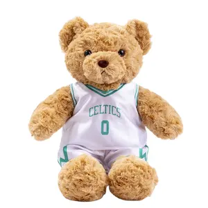 新设计热卖泰迪熊毛绒玩具搭配篮球服搞笑泰迪熊毛绒毛绒动物玩具