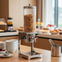 Distributeur de céréales en acier inoxydable pour hôtels, distributeur de grains, distributeur d'aliments secs, distributeur de céréales, récipient pour aliments secs