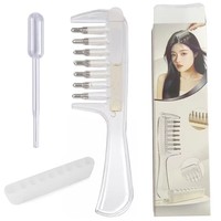 Peigne à rouleaux en plastique pour drainage et massage du cuir chevelu, applicateur personnalisé avec logo pour l'application d'essence/huile nourrissante pour cheveux