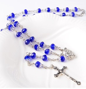 Gioielli Colorati <span class=keywords><strong>Collana</strong></span> Del <span class=keywords><strong>Rosario</strong></span> religioso Con Perle di Vetro Pendente Croce Crocifisso Cattolica Perle di Vetro Della <span class=keywords><strong>Collana</strong></span> Del <span class=keywords><strong>Rosario</strong></span> - Product Image 5