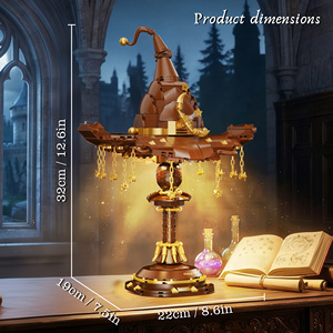 HTL Lámpara de Escritorio de Alta Calidad con Diseño de Sombrero Mágico, Set de Bloques de Construcción con Luces, Figura Decorativa, Juguetes de Ladrillos de Construcción para Niños y Adultos - Product Image 4
