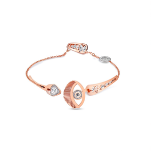 Bracelet en cristal plaqué or PVD, acier inoxydable 316L, design œil porte-bonheur, bracelet ajustable, bijoux - Product Image 2