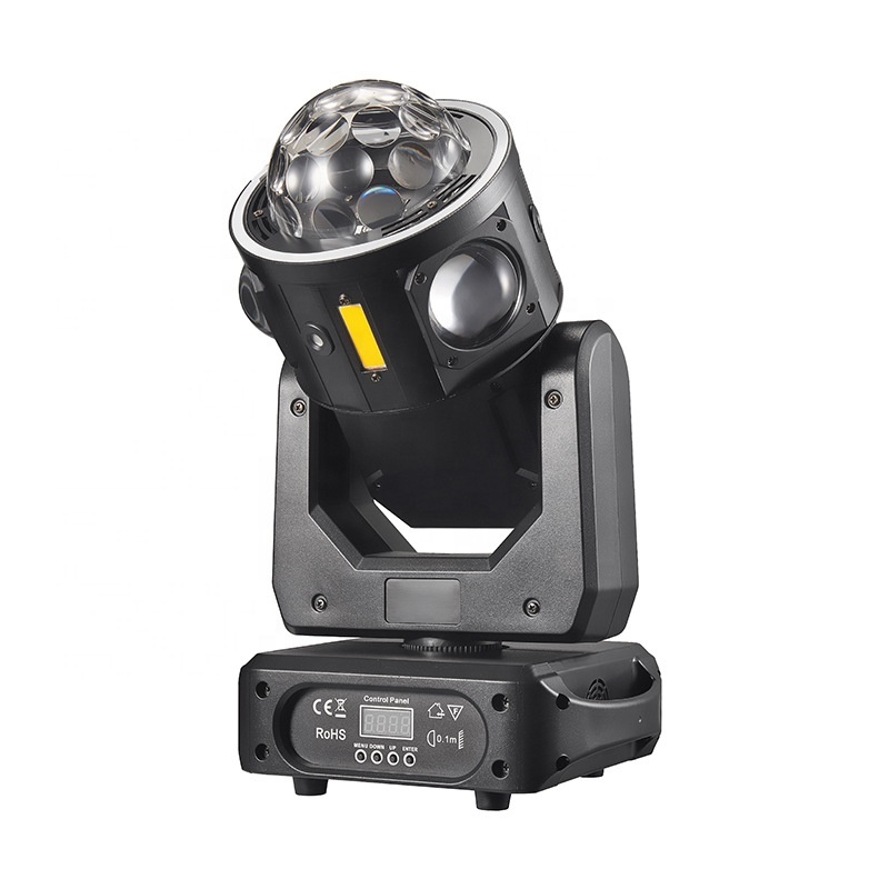New Mini DJ Lights for Nightclub 100W LED RGBW Flying Star Hammer Pattern With Strip Moving Head Laser Strobe Light