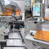 Machine de fabrication de fenêtres et de portes Scie à angle variable à double tête avec grand écran de profilés en aluminium