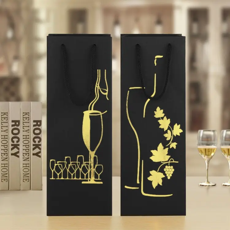 Directo de fábrica Vino tinto Botellas de champán espumoso Bolsa de papel 500ml 750ml Botella individual Bolsa de regalo de vino tinto