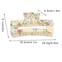 Pince à cheveux carrée élégante à imprimé floral, pince à cheveux en plastique au design raffiné pour filles, idéale pour le quotidien et les fêtes