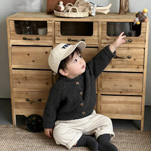 Ensemble <span class=keywords><strong>cardigan</strong></span> et pantalon en acrylique tricoté pour bébé et tout-petit, couleur unie, élégant, polyvalent, pour garçon - Product Image 4
